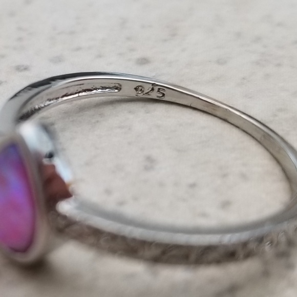 18k Over Sterling Pink Opal Ring - Picture 5 of 8